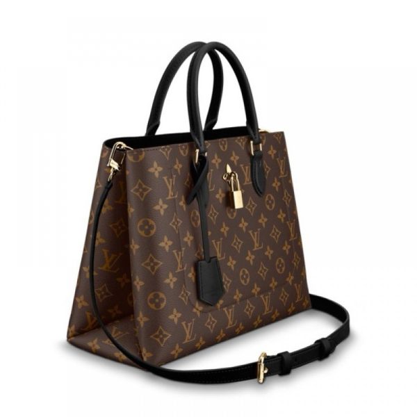 Louis Vuitton Monogram Flower Tote Black Handbag - Image 3