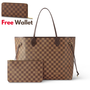 Louis Vuitton Neverfull Damier 100% Cowhide Leather