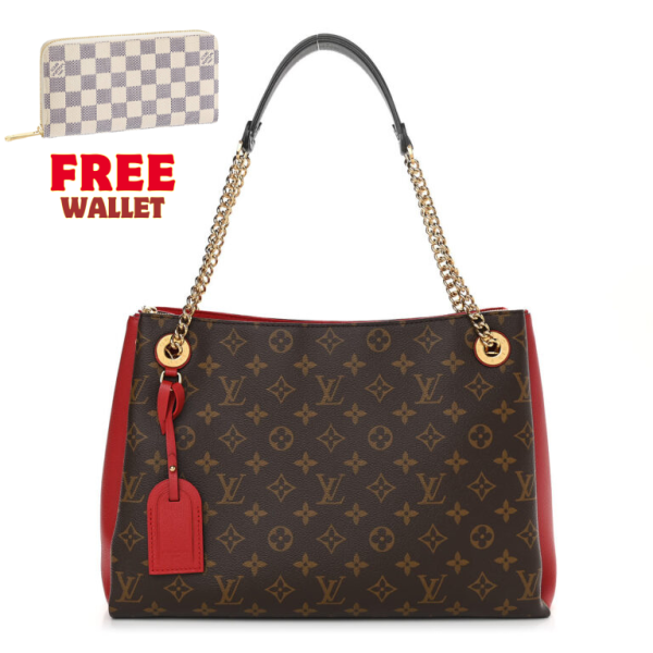 Louis Vuitton Monogram Surene MM Red Trim Tote - Handbag