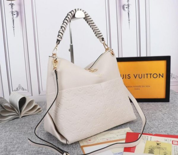 Louis Vuitton Monogram Empreinte Leather Maida Hobo White - Image 3