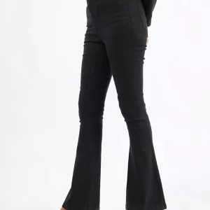 Flared Denim Jeans - Black