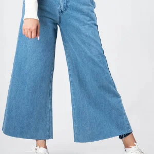 3 Button Wide Leg Jean