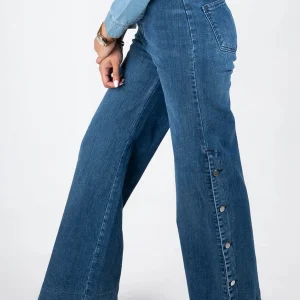 Slit Denim Jean - Mid Blue