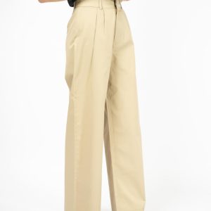 WIDE LEG PLEATED PANT BEIGE