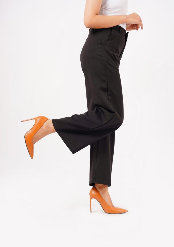 HIGH RISE WIDE LEG BLACK PANT WITH POCKET - Image 2