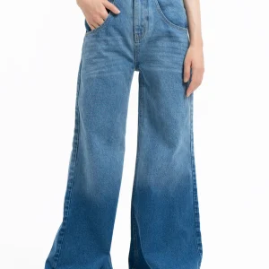 Skater Wide Leg Jean - Mid Blue