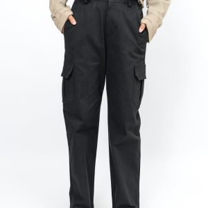 WIDE LEG CARGO BLACK PANT