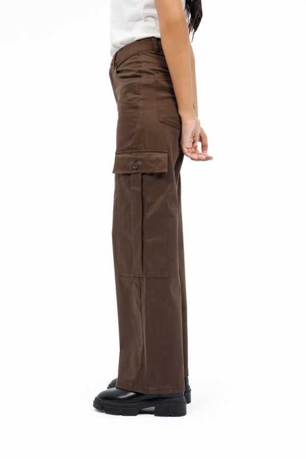 LOOSE FIT CARGO CHOCOLATE BROWN PANT - Image 2